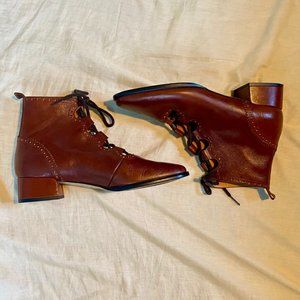 Naguisa Victorian Lace Up Ankle Boots